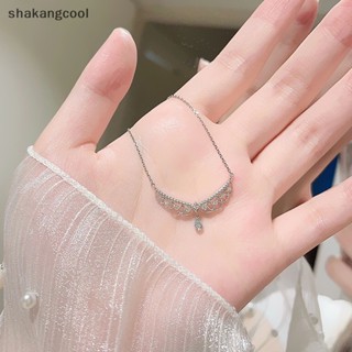 Shakangcool สร้อยคอโซ่ จี้คริสตัล เพทาย รูปปราสาทดอกไม้ไฟ ประดับพู่ เครื่องประดับแฟชั่น Y2K SGL