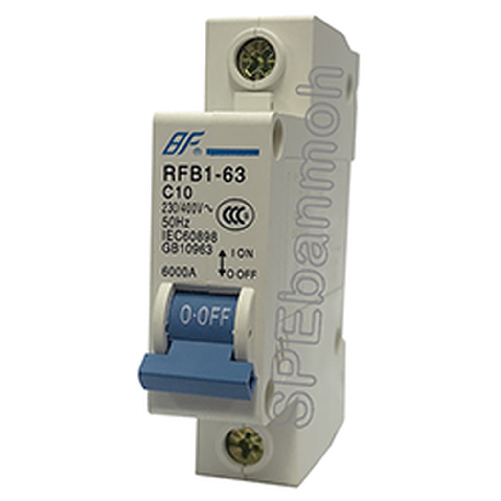 [ 1ชิ้น ] RFB1-63 1P 4A เบรกเกอร์ 6kA Type C เบรกเกอร์ลูกย่อย ลูกย่อย 1P เบรกเกอร์กันไฟเกิน BF เซอร์