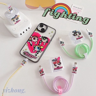 เคสที่ชาร์จ TPU แบบนิ่ม ลายการ์ตูน Powerpuff Girls สําหรับ iPhone 18W 20W 5 ชิ้น 2 ชิ้น