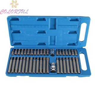 【COLORFUL】Premium Alloy Steel Set 40Pcs Impact Socket Set with Hex Torx and 12 Corner Bits