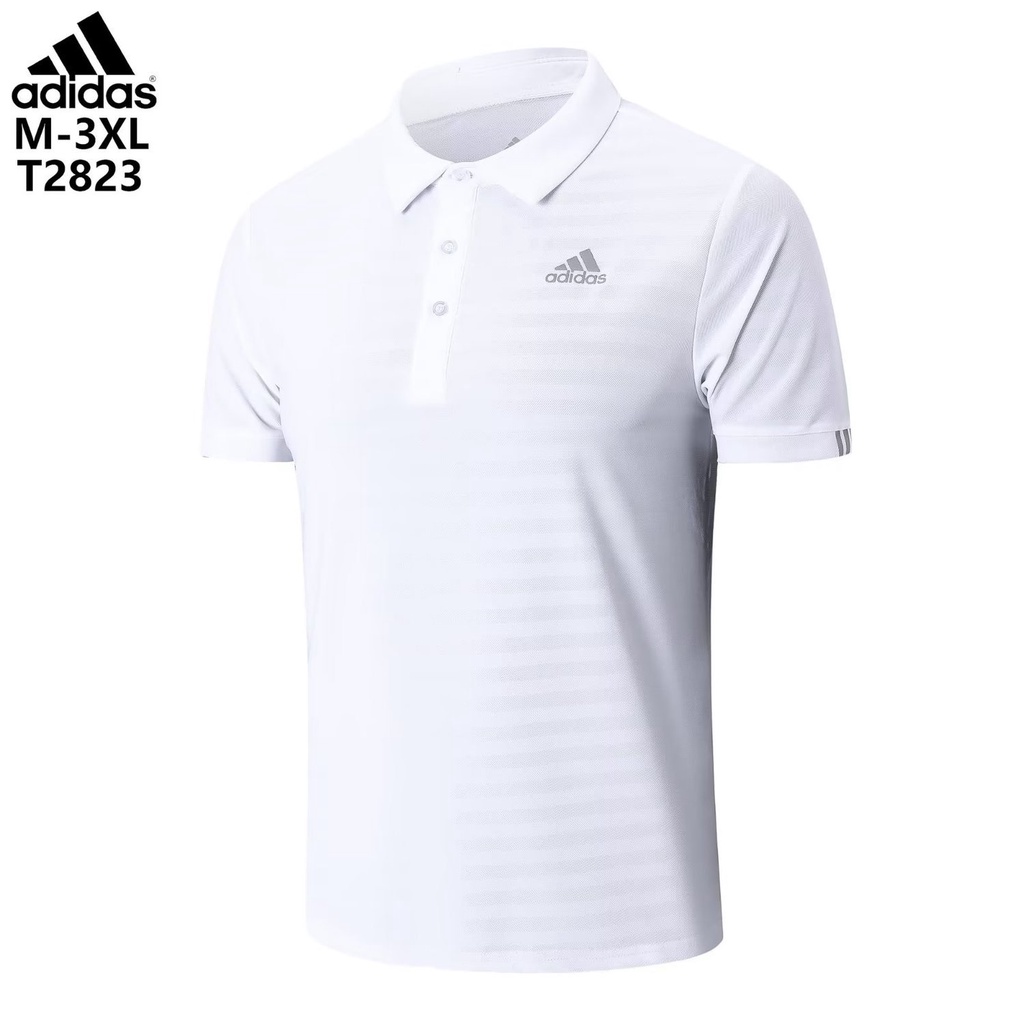 Adidas เสื้อโปโลแขนสั้น คอปก ทรงหลวม แบบแห้งเร็ว สไตล์ใหม่ สําหรับผู้ชาย 2023