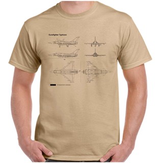 เสื้อยืด พิมพ์ลายเครื่องบิน RAF Eurofighter Fighter Jet Aeroplane สีฟ้า สําหรับผู้ชาย            