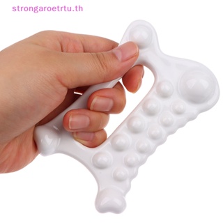 Strongaroetrtu แผ่นขูดเซรามิค สีขาว แบบมือถือ สําหรับนวดใบหน้า และร่างกาย