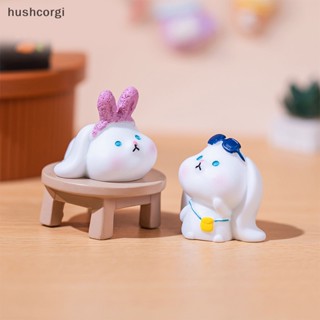 [hushcorgi] ตุ๊กตากระต่ายเรซิ่น ขนาดเล็ก สําหรับตกแต่งบ้าน