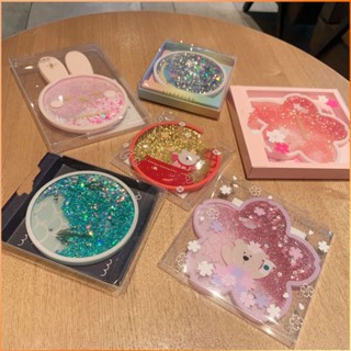 สำหรับ Starbucks Cherry Blossom Fish Scale Glitter Coaster Cute Animal Quicksand Non-slip Silicone Insulated Coaster -FE