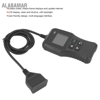  ALABAMAR ยานยนต์ OBD2 เครื่องสแกนเนอร์เครื่องอ่านรหัสข้อผิดพลาดหลายภาษาจอแสดงผล LCD เครื่องมือวินิจฉัยสำหรับ