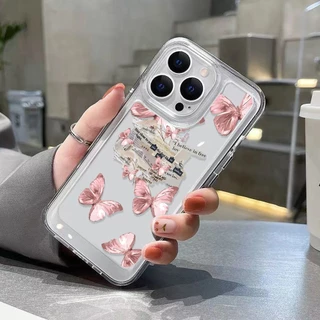 เคสไอโฟน สําหรับ iPhone 17 11 13 16 15 14 12 Pro Max 7 8 15 14 Plus XR X XS Max SE โปร่งใส ผีเสื้อ เคสโทรศัพท์ Case