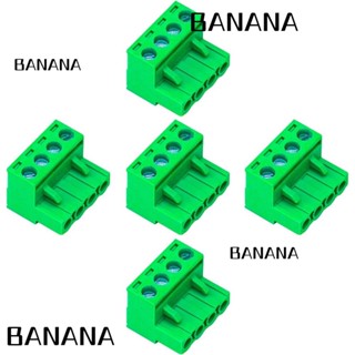 Banana1 สกรูเชื่อมต่อ PCB สีเขียว 5.08 มม. เมาท์ PCB 4 ขา 5 ชิ้น