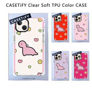 Casetify X Nang ไดโนเสาร์! เคสโทรศัพท์มือถือแบบนิ่ม TPU ใส ลายโมเสค สีแดง ชมพู ม่วง ชมพู สําหรับ IPhone 15 14 13 12 11 Pro MAX Mini XS MAX XR X SE 6 6S 7 8 Plus