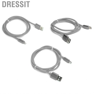 Dressit 1M Heavy Duty Braided USB  Charging Cable Data Sync Lead Silver