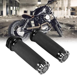 Super Motor 1in รถจักรยานยนต์มือจับบาร์มือจับสำหรับ Softail Cruiser Chopper สีดำ US