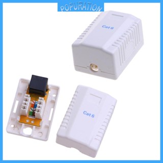 Pop CAT6 RJ45 8P8C UTP กล่องโมดูลเมาท์ขาตั้ง CAT6 พอร์ตเดี่ยว แบบไม่มีกรอบ