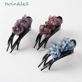 Twinkle1 กิ๊บติดผม ผ้าตาข่าย ลายดอกไม้ หรูหรา สไตล์เกาหลีโบราณ สําหรับแม่ และเด็ก