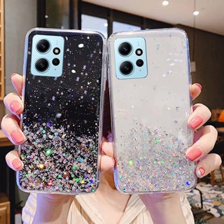 เคสโทรศัพท์มือถือ ซิลิโคนนุ่ม TPU ใส ลายกลิตเตอร์ดาว สําหรับ Redmi Note12 4G Note 12 Pro 5G 12Pro+ 5G