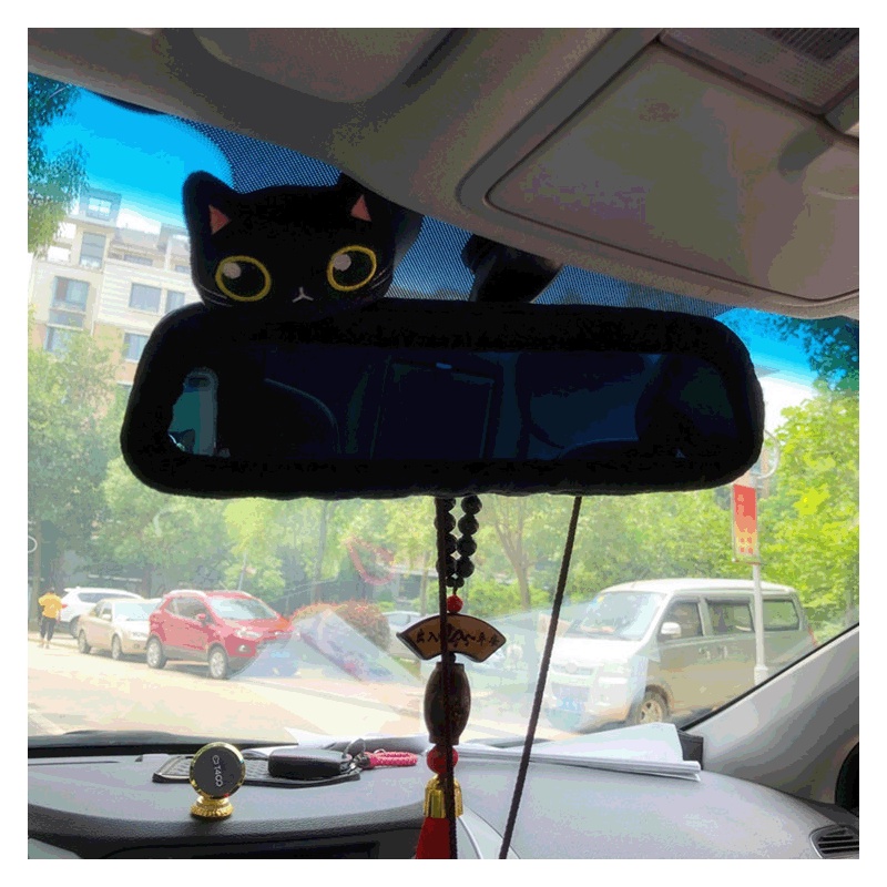 รถพนักพิงศีรษะน่ารักแมวดํารถคอสนับสนุนหมอนเอวภายในรถอุปกรณ์ตกแต่ง - รูปที่ 3