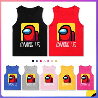 ฤดูร้อนใหม่ เสื้อกล้ามเด็กผู้ชาย เกม Among Us การ์ตูน พิมพ์ เด็ก แขนกุด เสื้อยืด แขนสั้น บาง เสื้อเด็กผู้หญิง