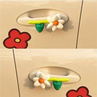 Car Car Door Bumper Strip Decorative Door Handle Cute Cartoon Protective Strip Anti-Scratch Flower Bow Tie Decorative Sticker Cute doll Car exterior decoration