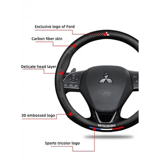 ปลอกหนังหุ้มพวงมาลัยรถยนต์ คาร์บอนไฟเบอร์ สําหรับ Mitsubishi eclipse cross Pajero Pajero sport Mitsubishi ASX Zinger Lancer