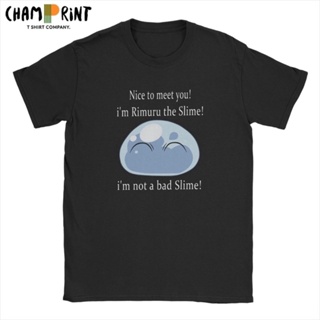 เสื้อแขนสั้น เสื้อยืดผ้าหนา เสื้อยืดผ้านิ่ม That Time I Got Reincarnated As A Slime T Shirt Mens 100% Cotton Awesome T-