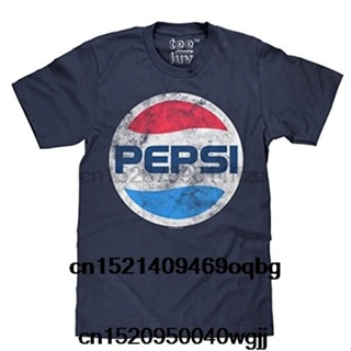 เสื้อยืดแขนสั้นเสื้อยืดผ้าฝ้าย 100 % พิมพ์ลาย pepsi คลาสสิกสำหรับผู้ชายS-5XL