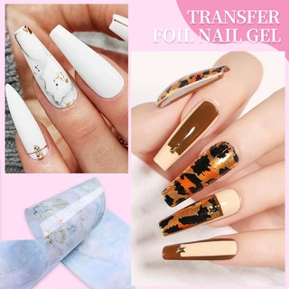 BORN PRETTY Transfer ฟอยล์เจลเจลเล็บเจล 10ml สติกเกอร์กาวเล็บ Soak Off UV การพิมพ์เจลเคลือบเงา