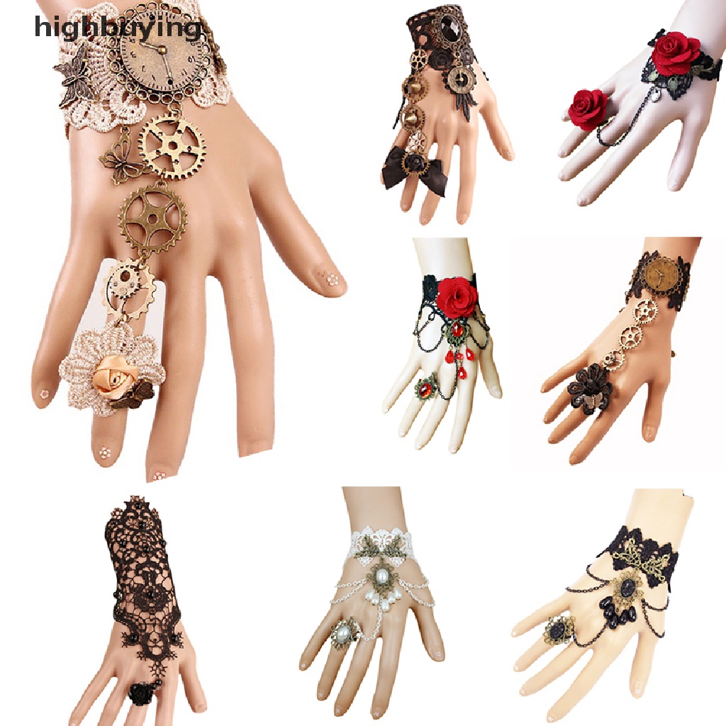 [highbuying] ถุงมือ สไตล์วินเทจ สตีมพังก์ ข้อมือ เกียร์ เครื่องประดับ สําหรับผู้หญิง สินค้าใหม่
