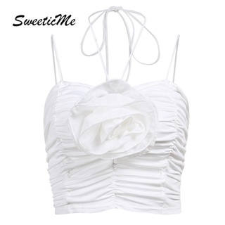 Sweeticme เสื้อกล้ามลําลอง สีพื้น เซ็กซี่ แฟชั่นสําหรับสตรี 2023