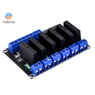 Pcbfun โมดูลรีเลย์โซลิดสเตท 5v 2a 6 ช่อง ระดับสูง Dc-ac พร้อมฟิวส์