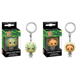 ของแท้ พวงกุญแจฟิกเกอร์ PVC รูปอวกาศ Funko POP Rick Morty ของขวัญ สําหรับตกแต่ง