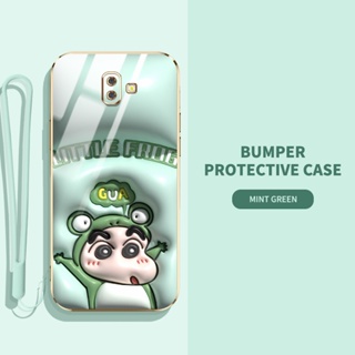 เคสโทรศัพท์มือถือ ซิลิโคนนิ่ม TPU ลายการ์ตูนกระต่าย ไดโนเสาร์น่ารัก 3D พร้อมสายคล้อง สําหรับ Samsung Galaxy J6 Plus J6+ J7 2017 J7 Pro J7 Prime J730 ON7