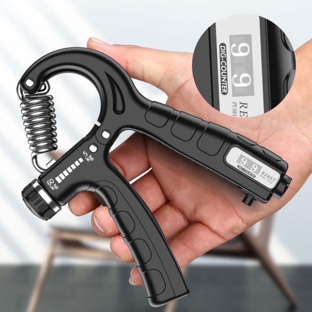 Hand-Grip เครื่องบริหารมือ ที่บีบมือออกกำลังกาย ปรับแรงต้านได้ 5-60 kg นับจำนวนครั้งได้