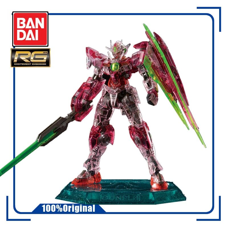 BANDAI RG 1/144 THE GUNDAM BASE LIMITED 00 QAN TRANS-AM CLEAR Assembly Model Action Toy Figures Children's Gifts