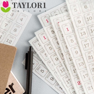 TAYLOR1 Calendar Stickers Handmade Craft Journal Notebook Decal Stationery Sticker For Planner Agenda Decoration Paper Monthly Tabs