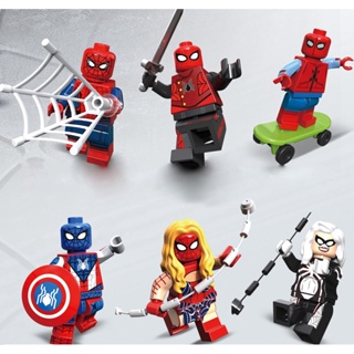 ชุดของเล่นตัวต่อ รูปนักบินอวกาศ Marvel Spiderman MOC ขนาดเล็ก เพื่อการเรียนรู้ สําหรับเด็ก