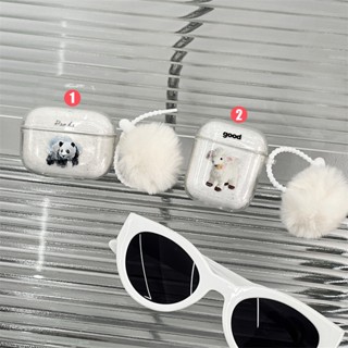 ใหม่ เคสหูฟังไร้สาย TPU รอบด้าน สําหรับ AirPods(3rd Gen)Pro 2nd 1/2【Panda/good】เคสหูฟังไร้สาย AirPods