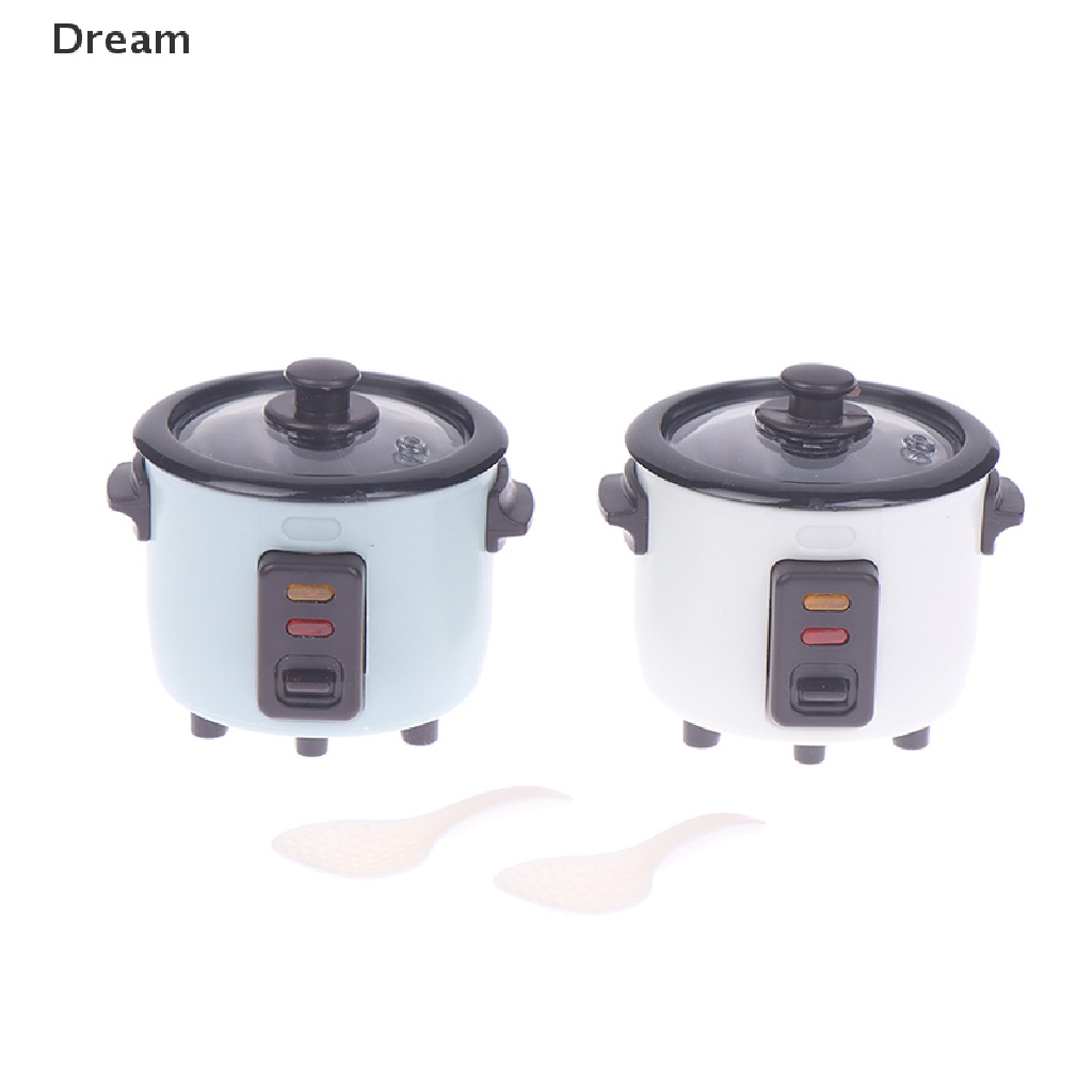 <Dream> หม้อหุงข้าว ขนาดเล็ก 1:12 พร้อมช้อนข้าว สําหรับตกแต่งบ้านตุ๊กตา ห้องครัว ลดราคา