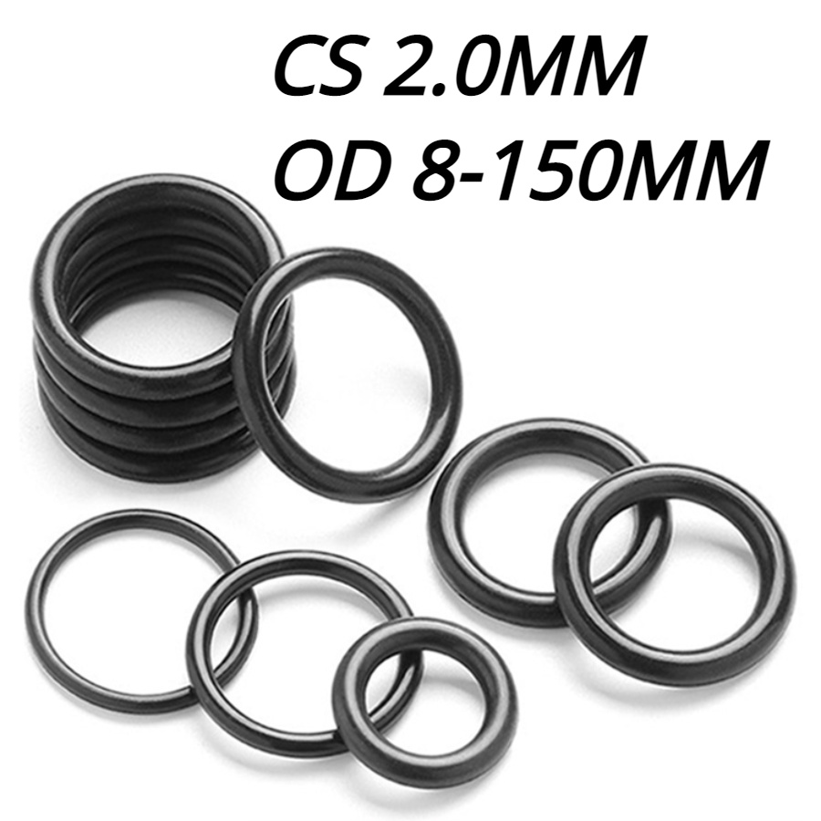 [จัดส่งด่วน] สีดำ NBR O-Ring CS2.0mm * OD8 ~ 100mm O-Ring ซีลปะเก็น