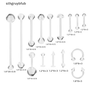 Sthb จิวเจาะลิ้น ลิ้น และริมฝีปาก แบบใส 15 ชิ้น