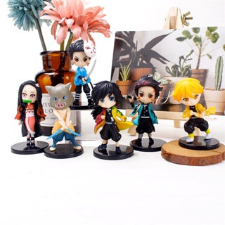 โมเดลฟิกเกอร์ PVC อนิเมะ Demon Slayer Kamado Nezuko Kamado Tanjirou Agatsuma Zenitsu ขนาด 5-8 ซม. ของเล่นสําหรับเด็ก