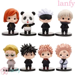 Lanfy ฟิกเกอร์ Anime Jujutsu Kaisen Q Version Jujutsu Kaisen 8 ชิ้น / ชุดสําหรับตกแต่งบ้าน