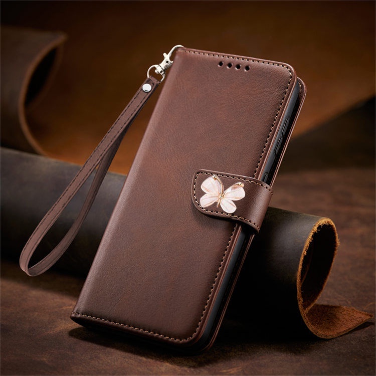 เคสฝาพับ ล็อค Huawei Nova 3 3i 3E P20 Pro P30 lite เคสโทรศัพท์ Luxury Butterfly Leather Wallet Card Leather Holster ฝาพับแม่เหล็ก ซองหนัง มีเชือกคล้อง