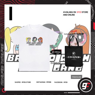 9FEB Oversized t shirt Bad&amp;rich GG +แถมฟรี TOTE BAG NINEFEB