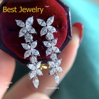 Best Jewelry ต่างหูระย้าเพชรเกรดพรีเมี่ยม ประกายไฟเทียเท่าเพชรแท้ เครื่องประดับออกงาน เกรดสวย สร้อยเพชร รับ dropship