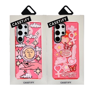 CASETIFY เคสโทรศัพท์มือถือ TPU นิ่ม กันกระแทก ลายดวงอาทิตย์ ดวงจันทร์ กลิตเตอร์ พร้อมกล่องบรรจุ สําหรับ Samsung Galaxy S23 Ultra Plus S22 Ultra