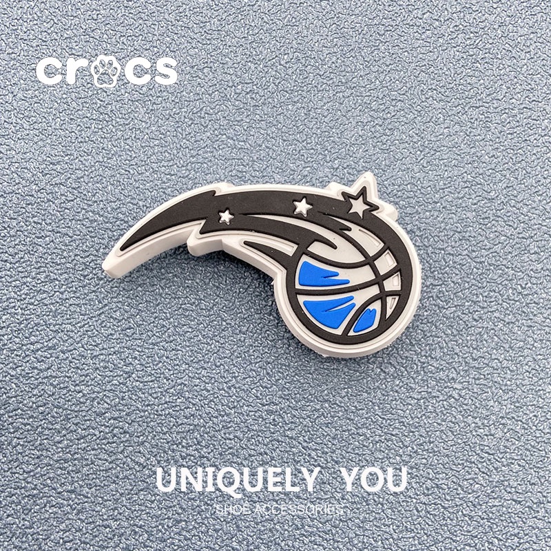 ใหม่ Crocs jibbitz ตัวล็อกรองเท้าบาสเก็ตบอล ลายดอกไม้ 2023