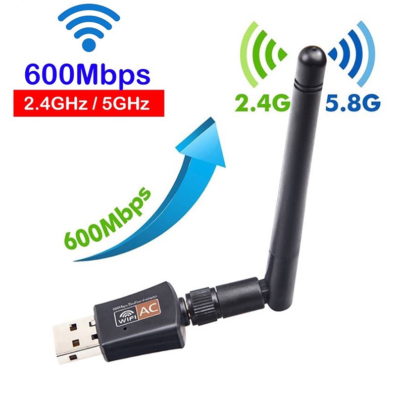 ตัวรับสัญญาณ ไวไฟ USB 5.0GHz / 600Mbps ตัวรับ WIFI USBรับได้ทั้งความถี่ AC 2.4 GHz และ 5 GHz ตัวรับส