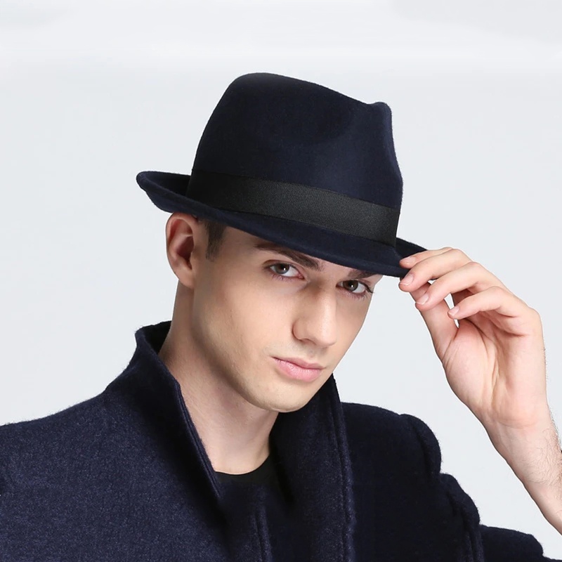 Retro Hard Felt ผู้หญิงผู้ชายพับกว้าง Brim Billycock Sag Top Bowler Derby Jazz Fedora ปานามาหมวกลําลอง