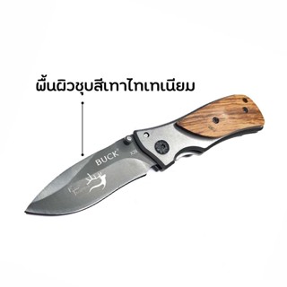 มีด knifestore-มีดพับ BUCK X35  มีดด้ามไม้ มีดพับขนาดเล็ก พกพาสะดวกเป็นมีดพับทรงคลาสสิคด้ามไม้