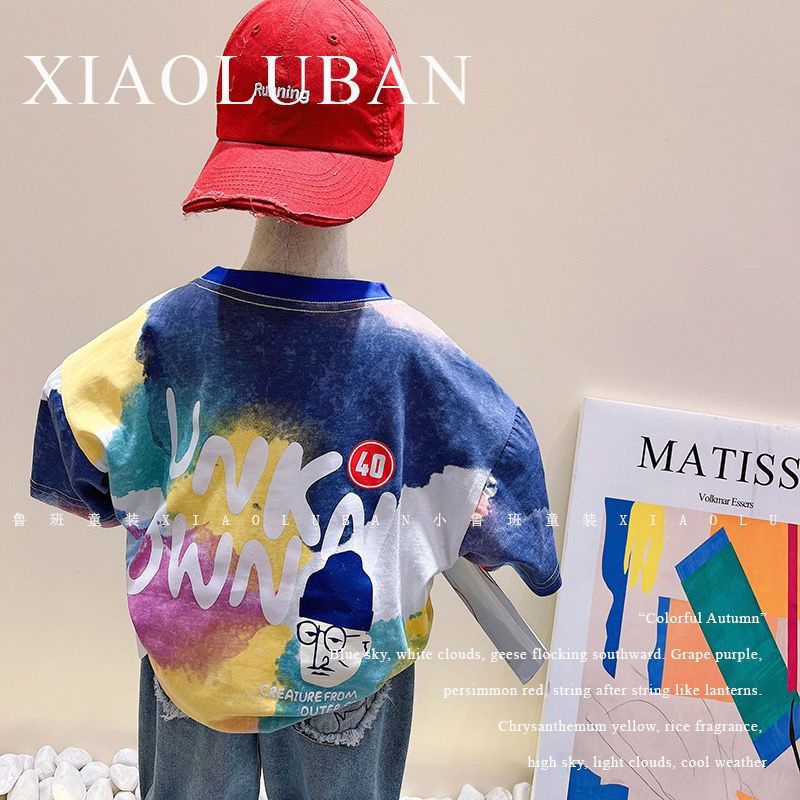เสื้อยืดแขนสั้น ผ้าฝ้ายแท้ พิมพ์ลาย ขนาดเล็ก เข้ากับทุกการแต่งกาย สําหรับเด็กผู้ชาย และเด็กผู้หญิง