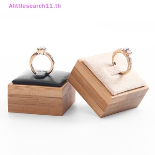 Alittlesearch11 กล่องไม้ไผ่ สําหรับเก็บเครื่องประดับ แหวน 4x4x2.5 ซม. TH